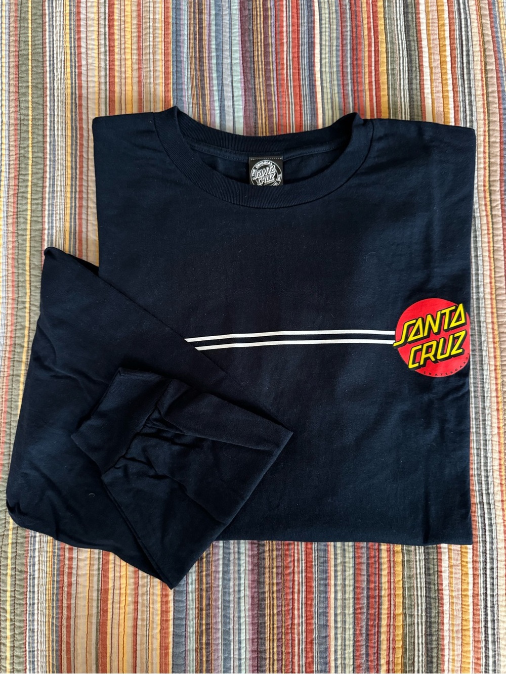Santa Cruz Classic Dot 3XL Men's Black Red Long Sleeve T-shirt Skateboard NWOT